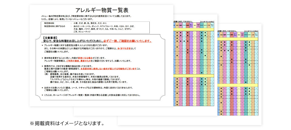 栄養成分一覧表